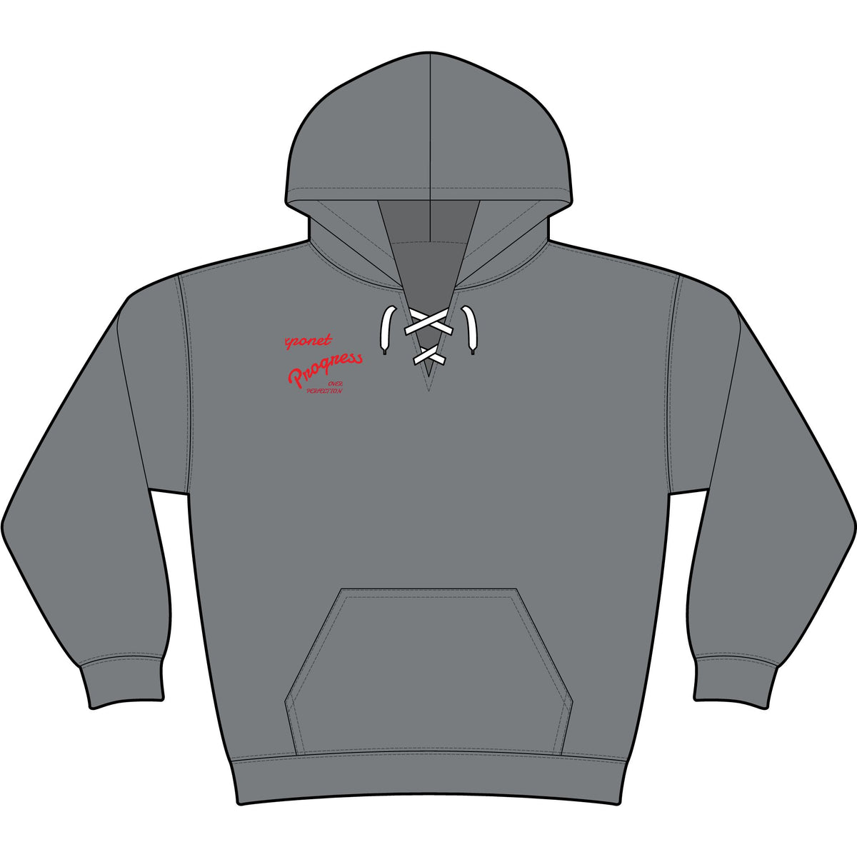Lace Up Pullover Hooded Sweatshirt