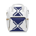 Diaper Backpack — Navy Geometric Cross Pattern Multifunctional Baby Bag