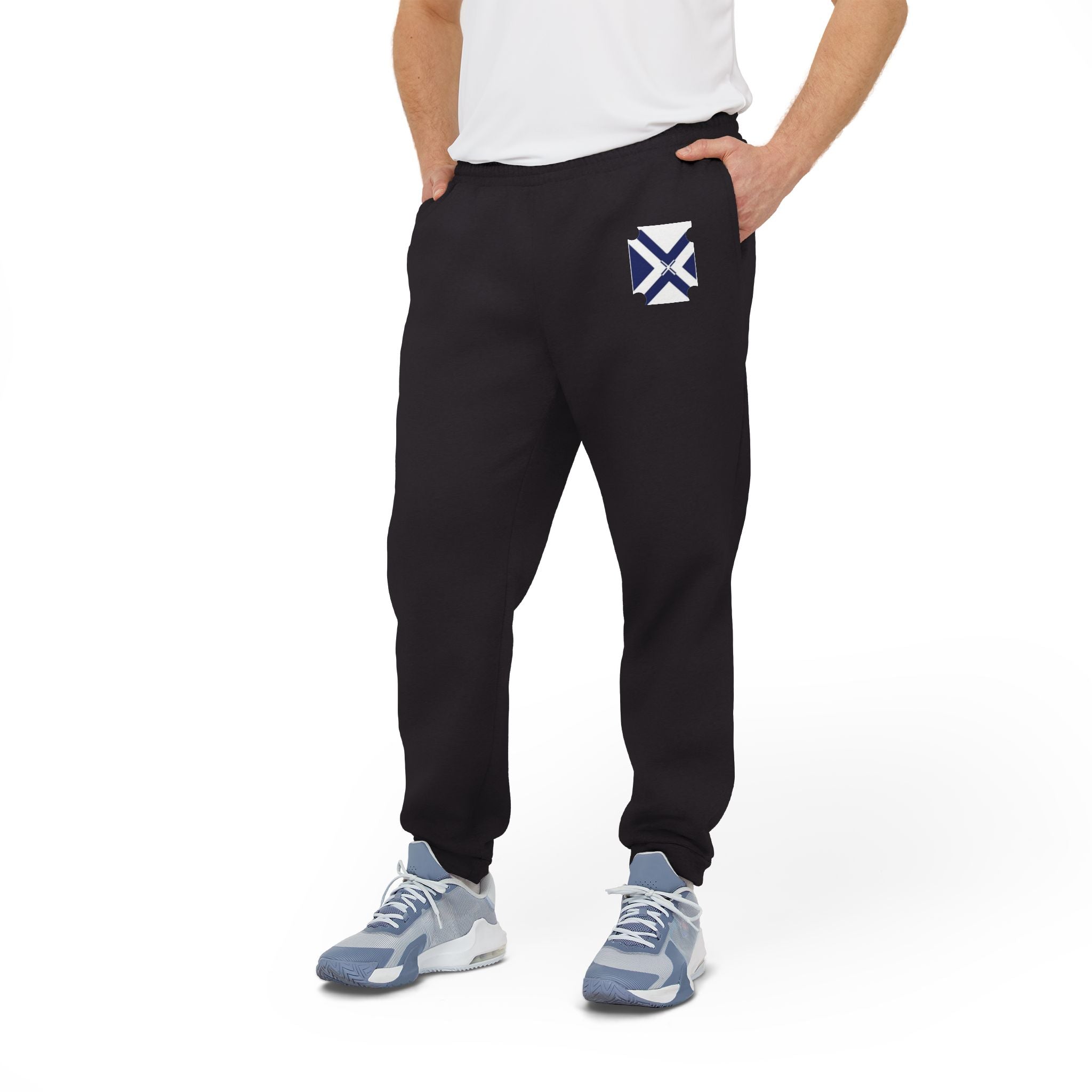 XT7 ft Adidas Fleece Joggers with Minimal Crest - Gray Comfortable Athletic Sweatpants
