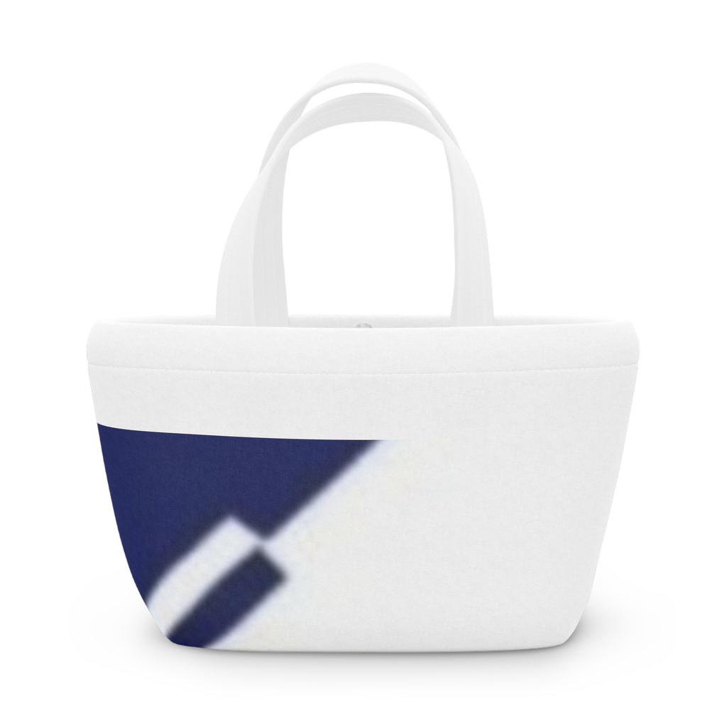 Geometric Navy & White Lunch Bag — Modern Insulated Tote