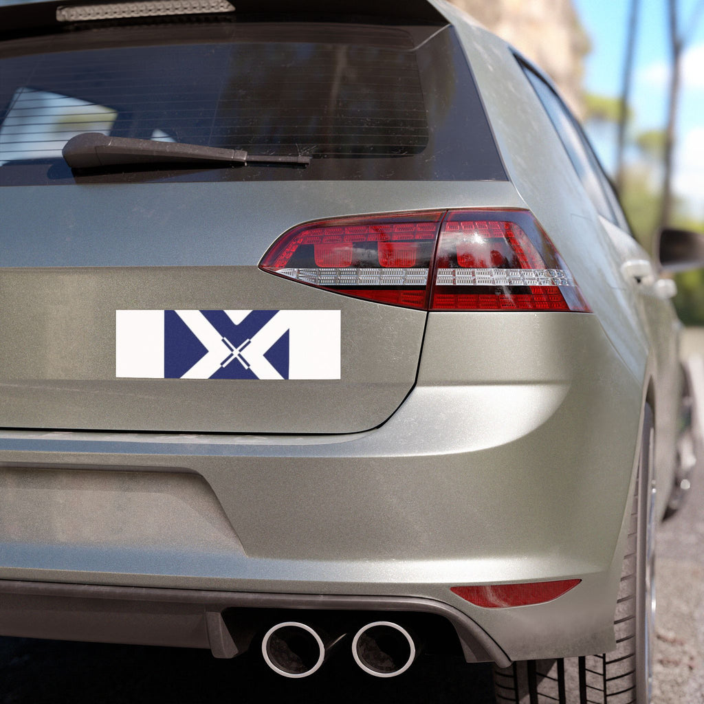 Navy Geometric Cross Car Magnet — Minimalist Modern Auto Decal