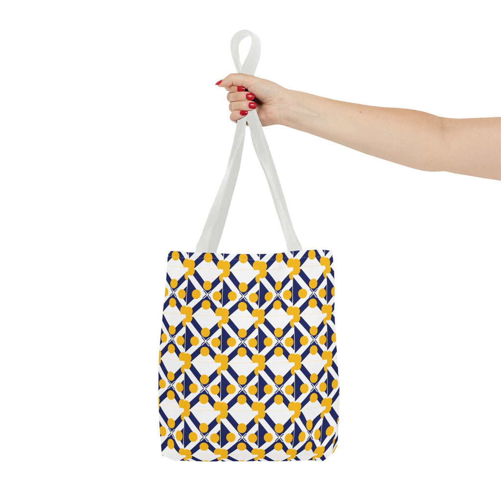 XT9 Yellow & Navy Pattern Tote Bag