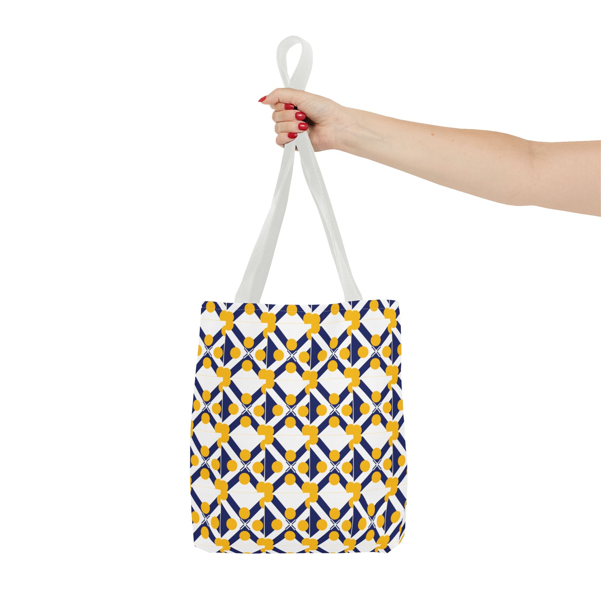 XT9 Yellow & Navy Pattern Tote Bag