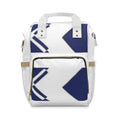 Multifunctional Diaper Backpack – Large White & Navy Organizer with Insulated Bottle Pockets