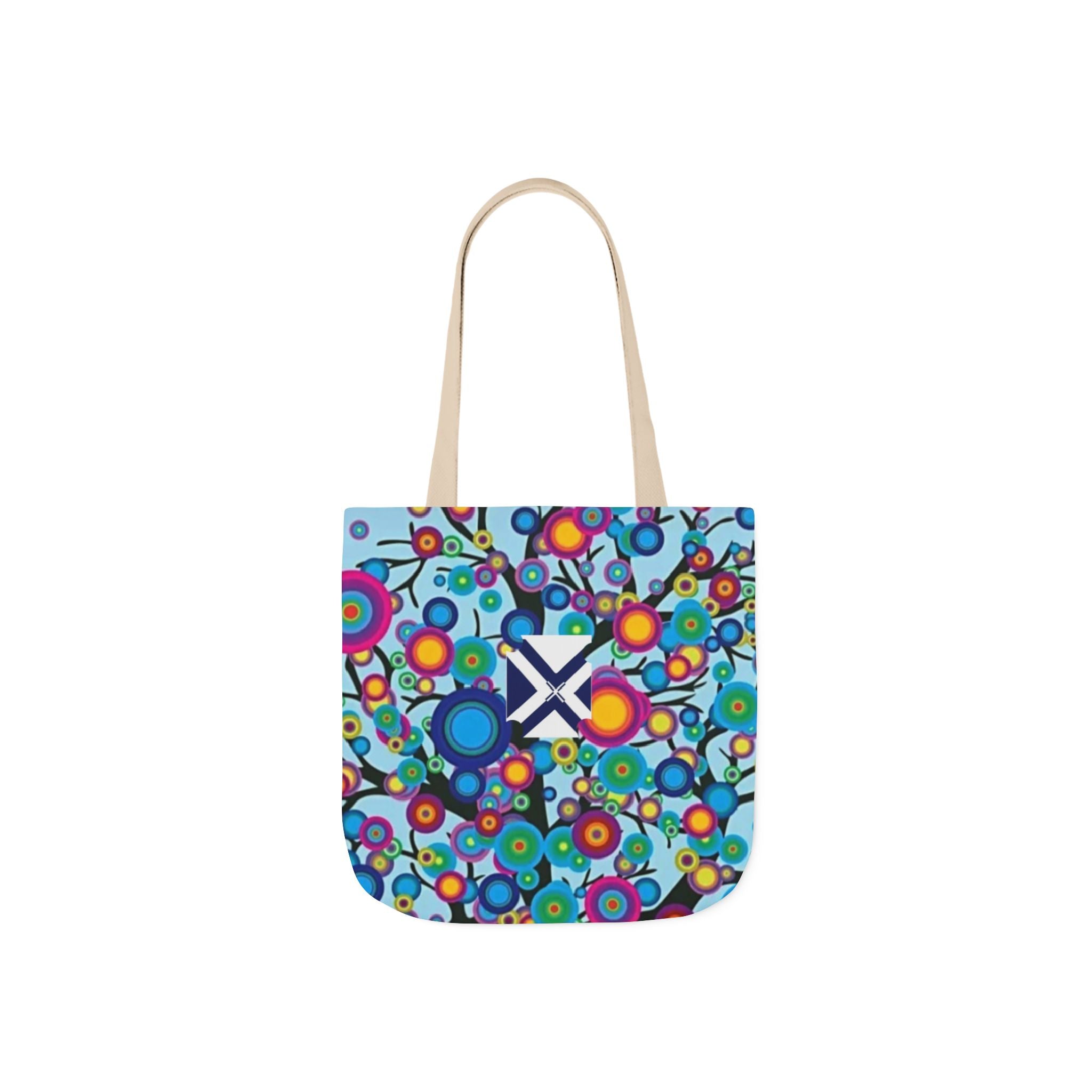 Colorful Floral Tote Bag — Vibrant Psychedelic Flowers Canvas Tote