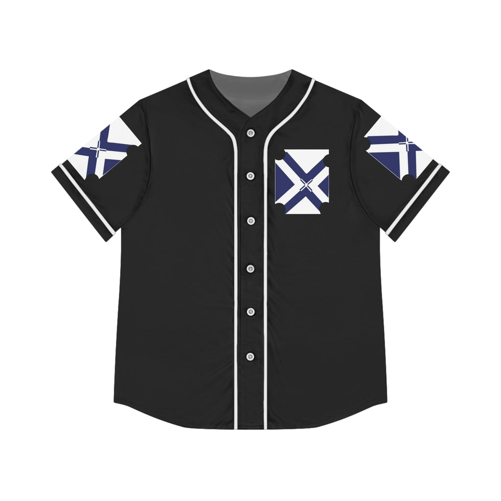 Women's Black Baseball Jersey with Nautical Cross Patch