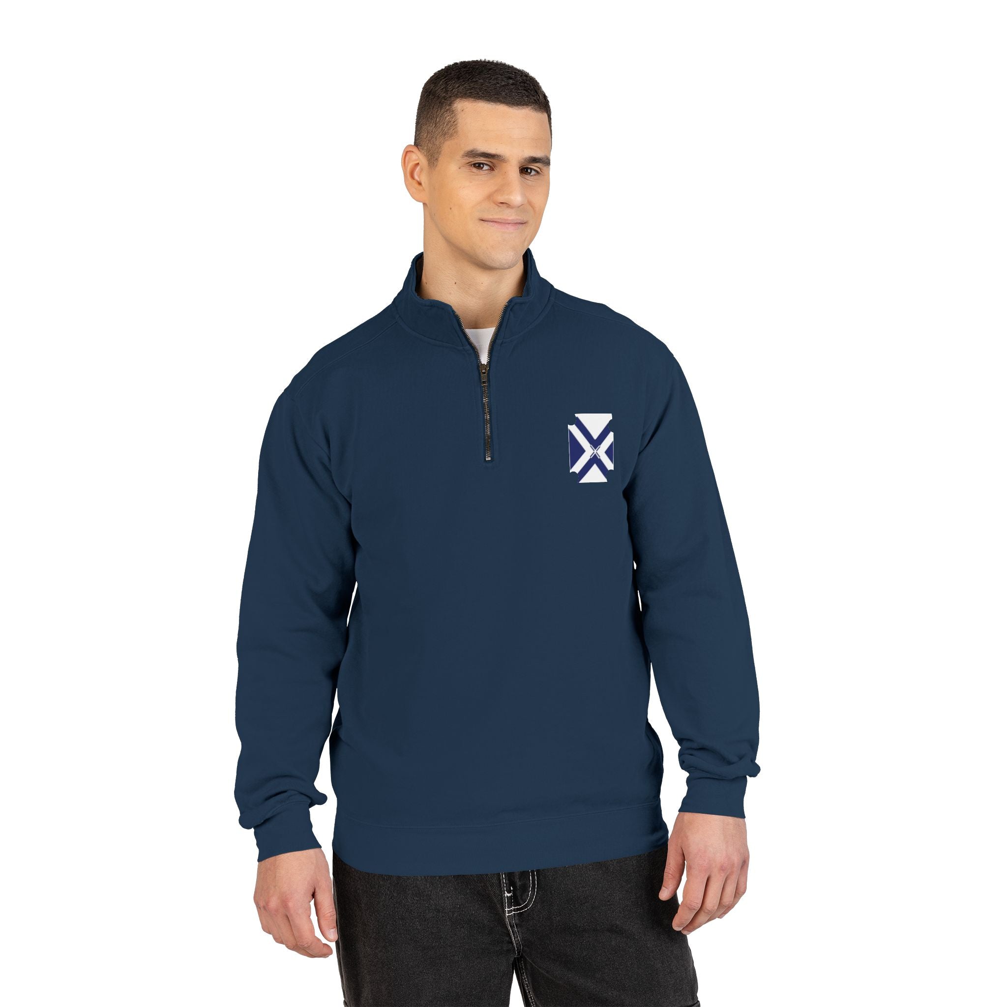 Minimalist Geometric Quarter-Zip Sweatshirt