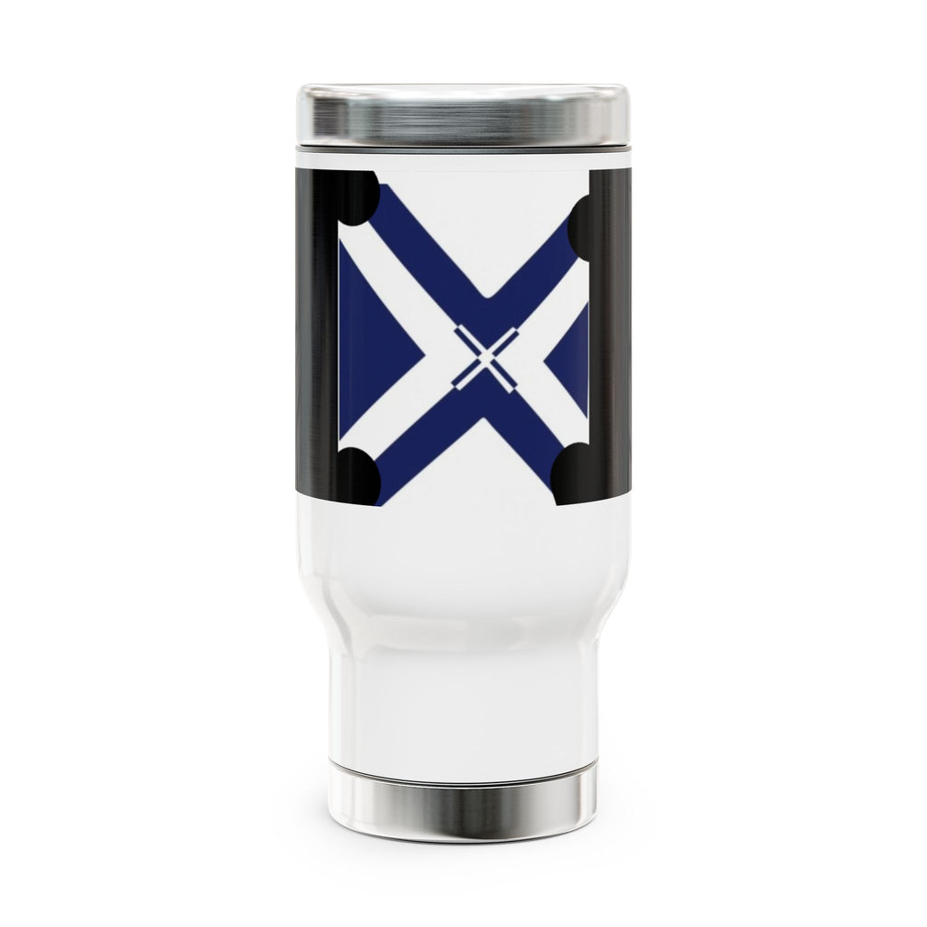 Scottish Saltire Travel Mug – 14oz Stainless Steel Insulated Coffee Tumbler with Handle
