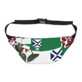 Floral Saltire Large Fanny Pack — Green Rose Pattern Hip Bag