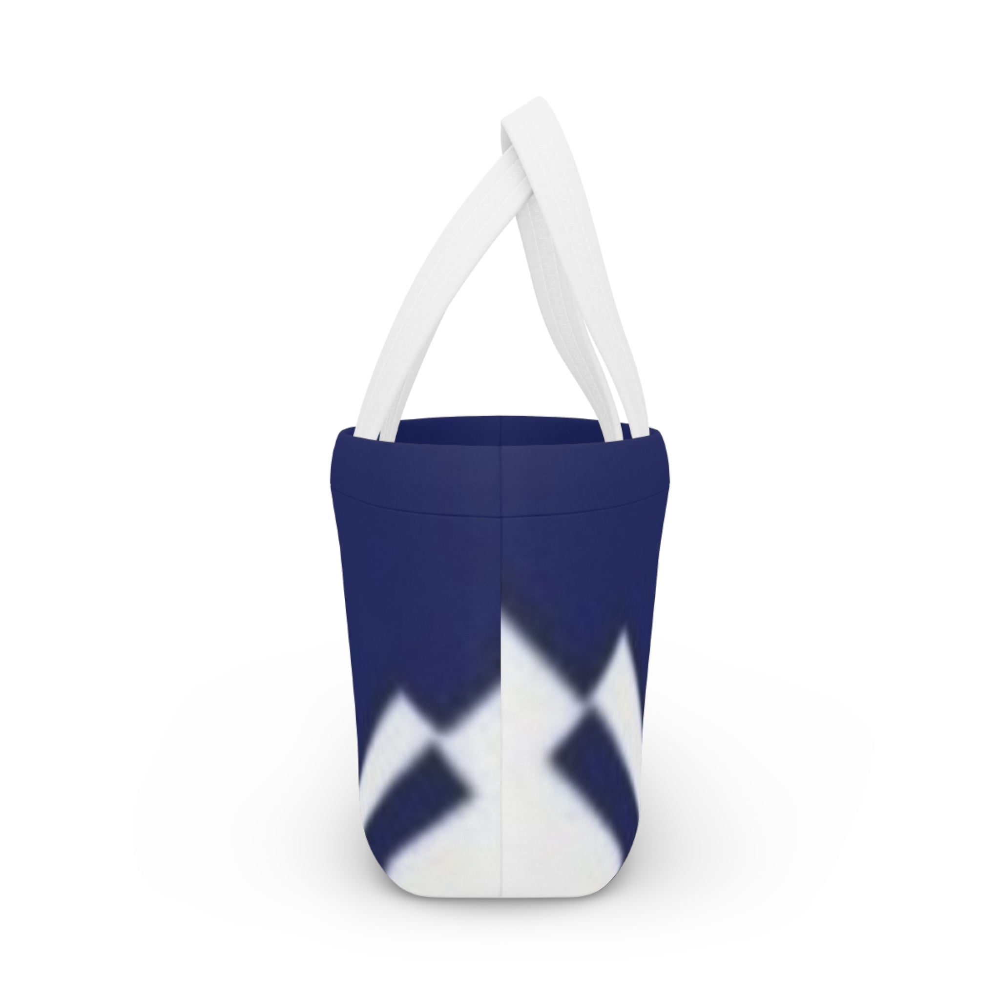 Navy Chevron Insulated Lunch Bag — Compact Tote for Work & School