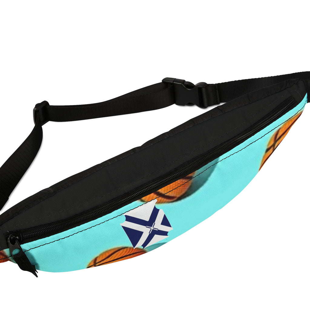 Basketball Pattern Fanny Pack — Aqua Sports Waist Bag