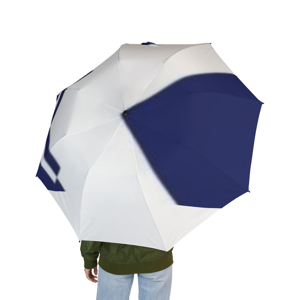 Foldable Umbrella — Navy Chevron Compact Semi-Automatic Travel Umbrella