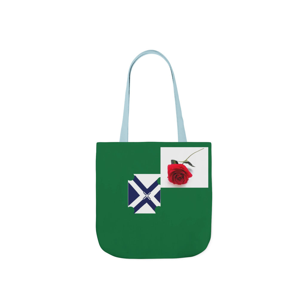 XT Rose Canvas Tote Bag — Floral Rose Design with Colored Straps