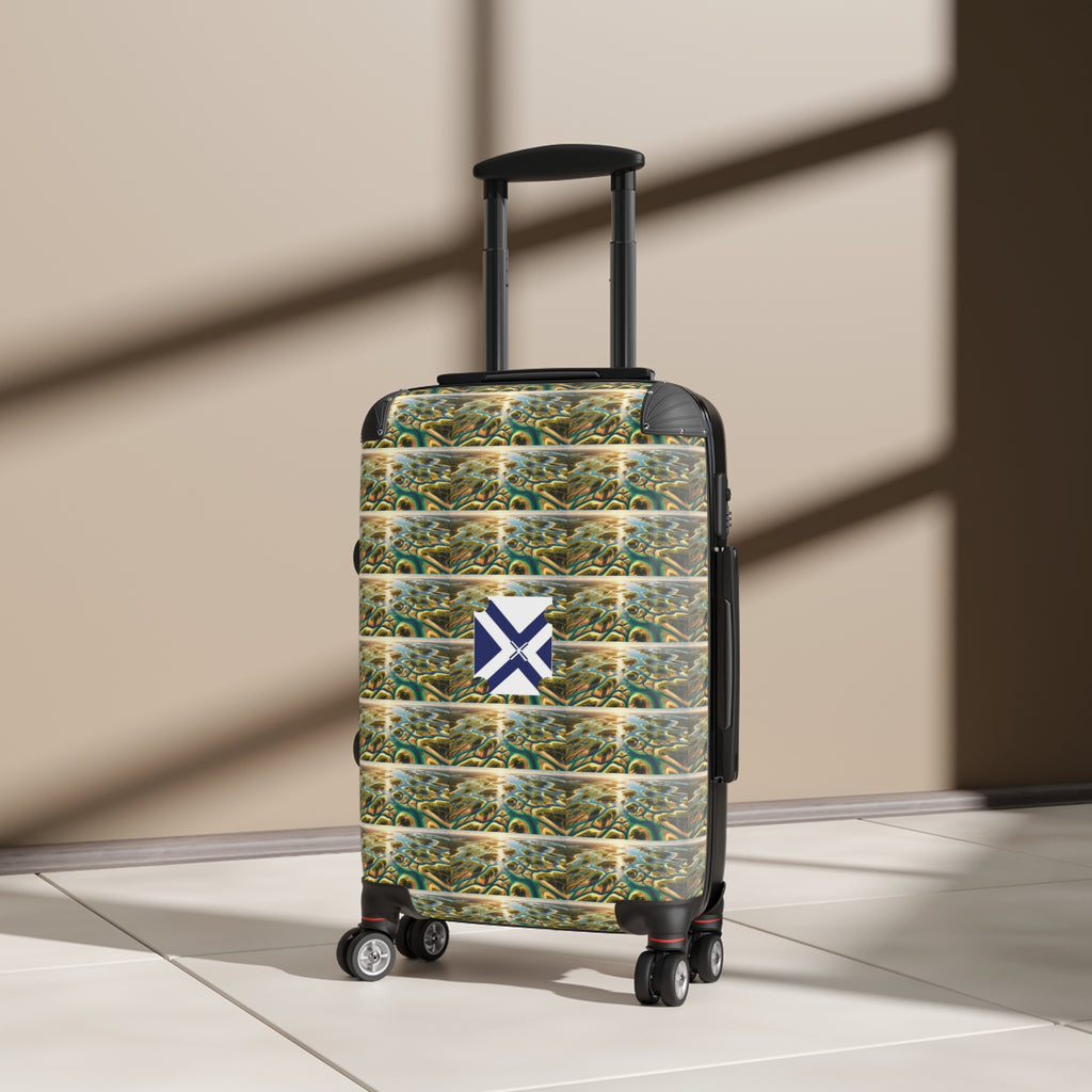 Tropical Wave Carry-On Suitcase with Nautical Flag Accent