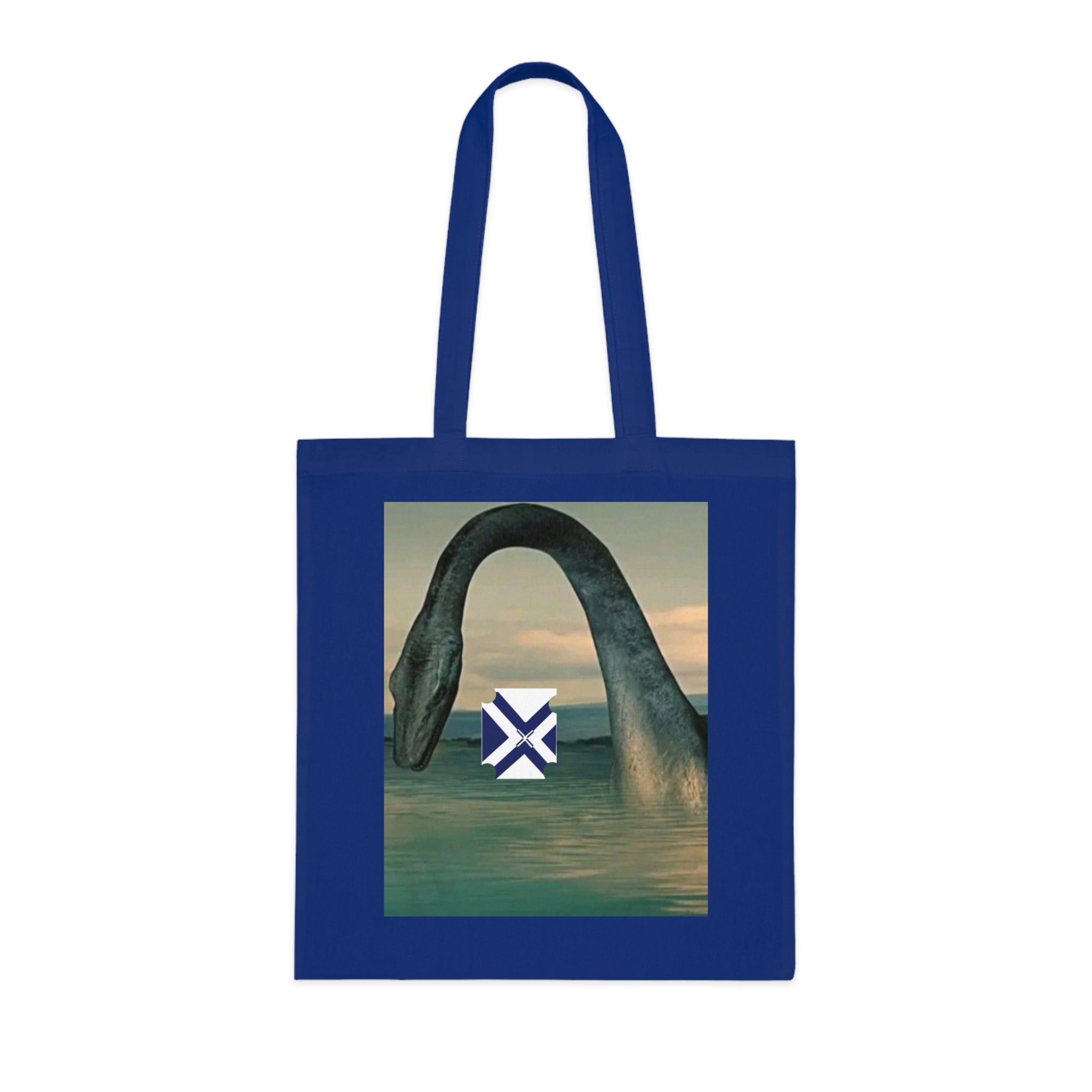 Xt Sea mosterTote Bag — Vintage Loch Ness Monster Art with Scottish Saltire Accent