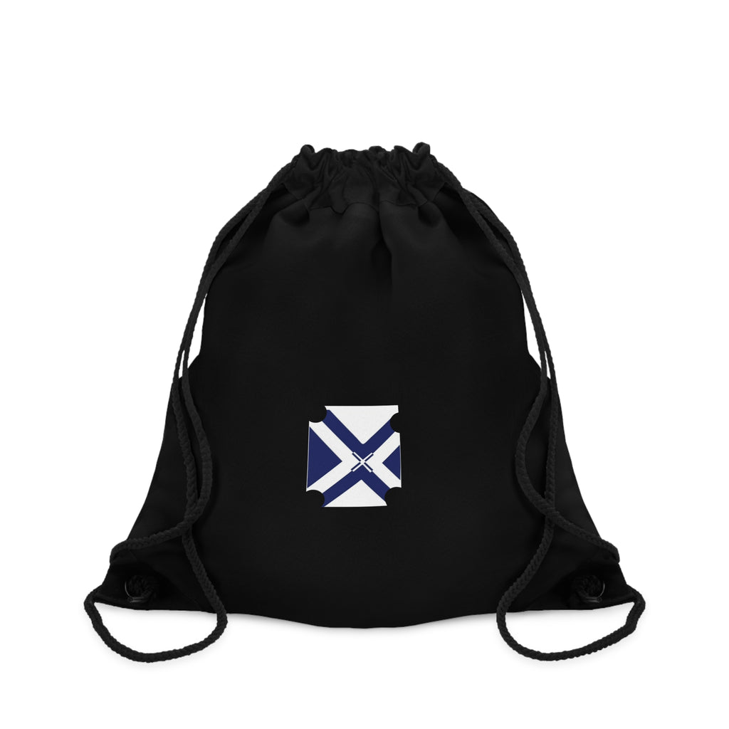 Nautical Blue St. Andrew Cross Drawstring Bag — Minimal Sailing Logo Gym Sack