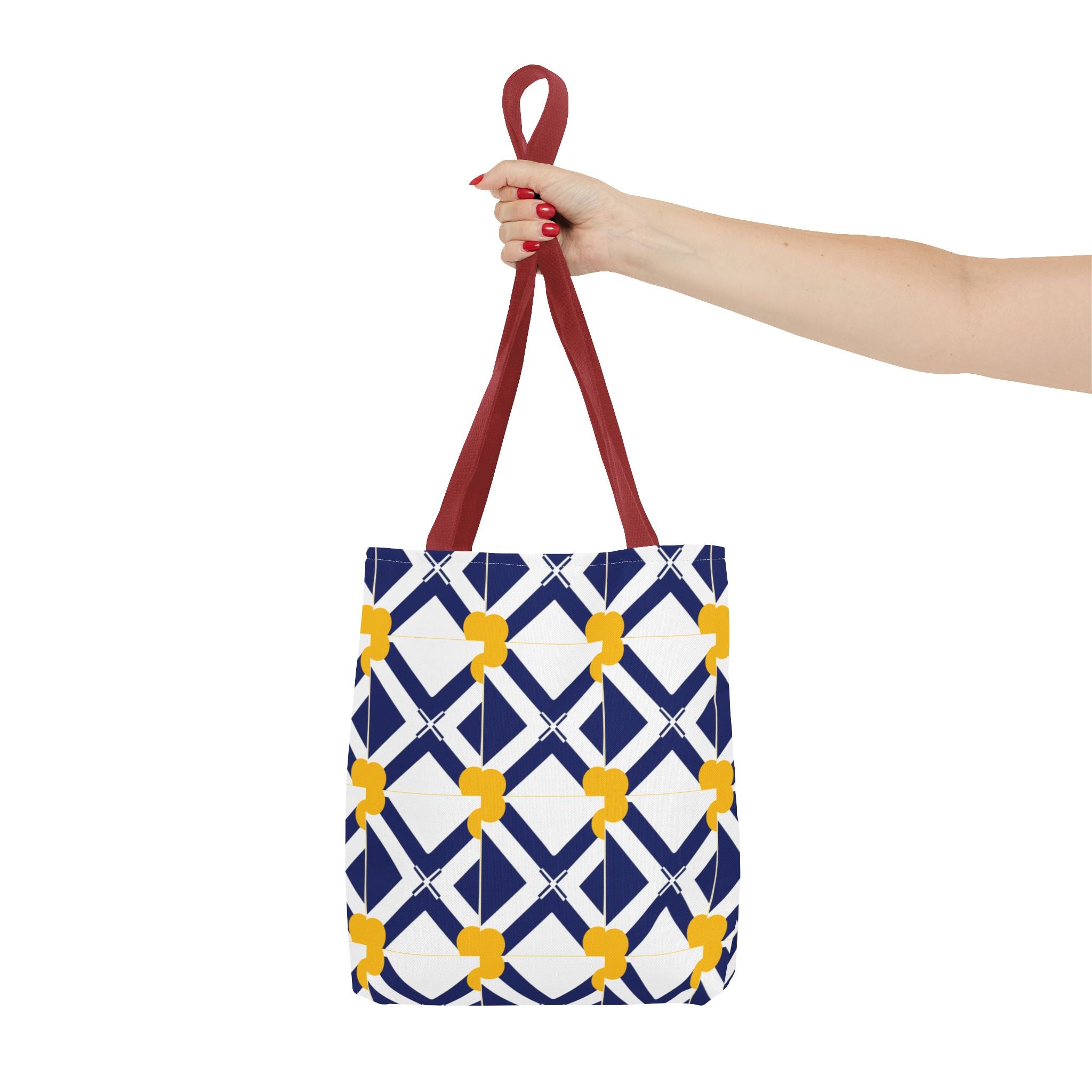 XT8 Yellow Pattern Tote Bag – Modern Lattice Everyday Tote