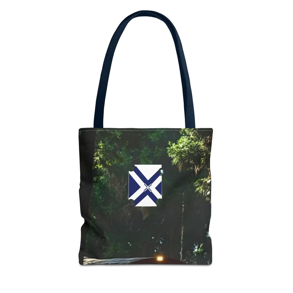 Scenic Night Drive Tote Bag — Forest Road Photography Print