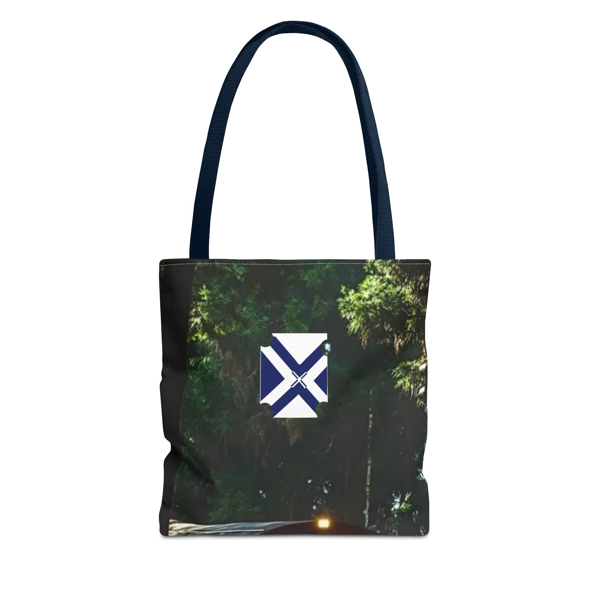 Scenic Night Drive Tote Bag — Forest Road Photography Print