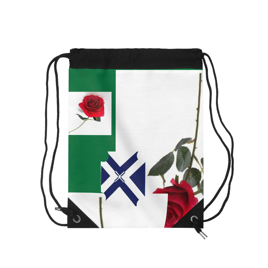 XT Rose Drawstring Bag — Floral Logo Gym Sack