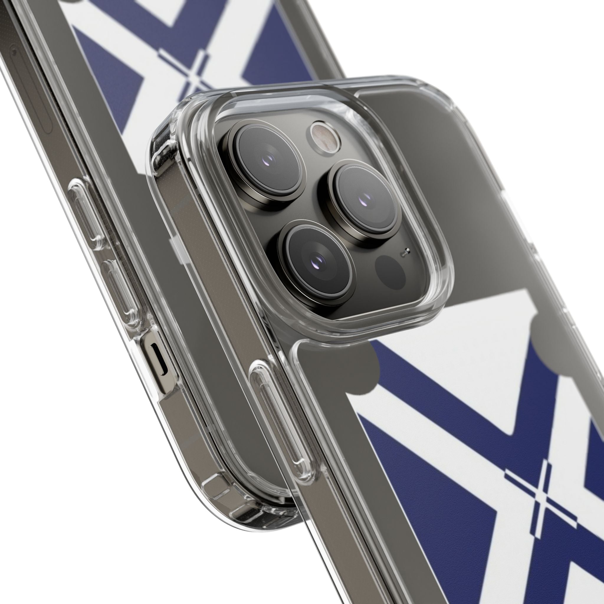 xT7 Saltire Clear Phone Case - Blue White Scottish Flag iPhone Cover