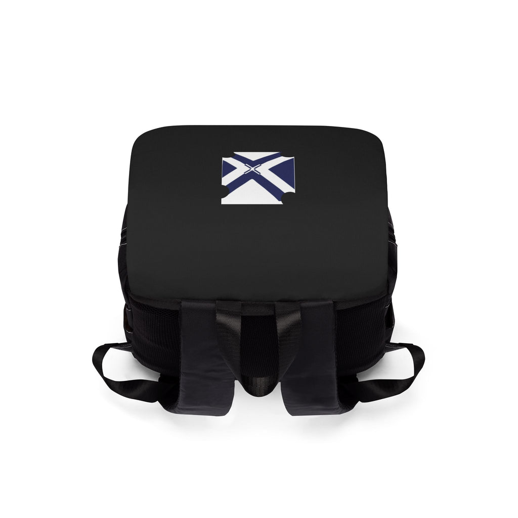Casual Shoulder Backpack with Blue Diagonal Cross Patch