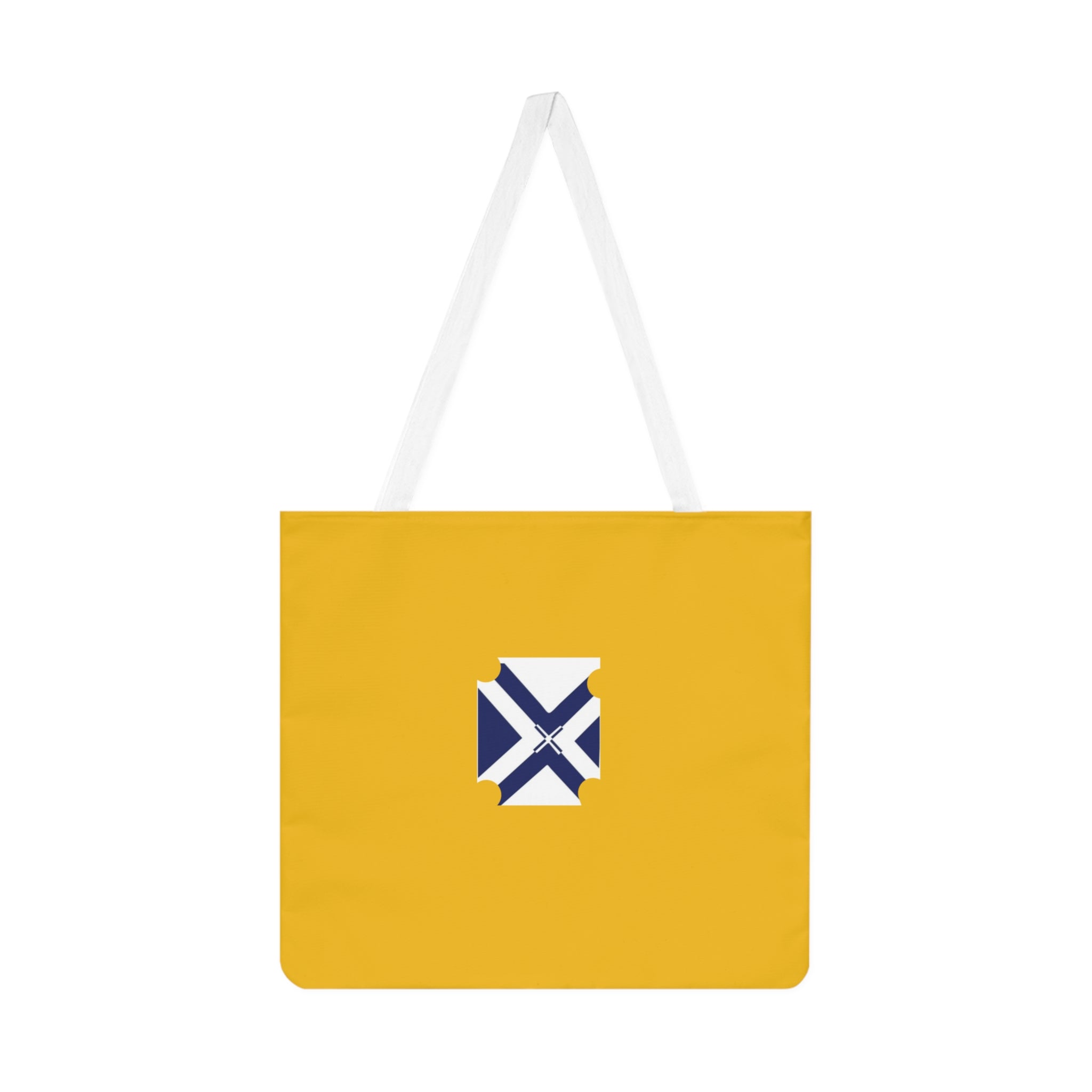 Gold Tote Bag with Navy Saltire Crest – Casual Shoulder Tote