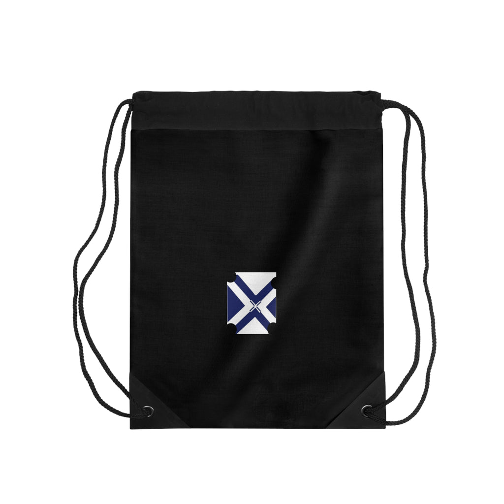 Nautical Blue St. Andrew Cross Drawstring Bag — Minimal Sailing Logo Gym Sack