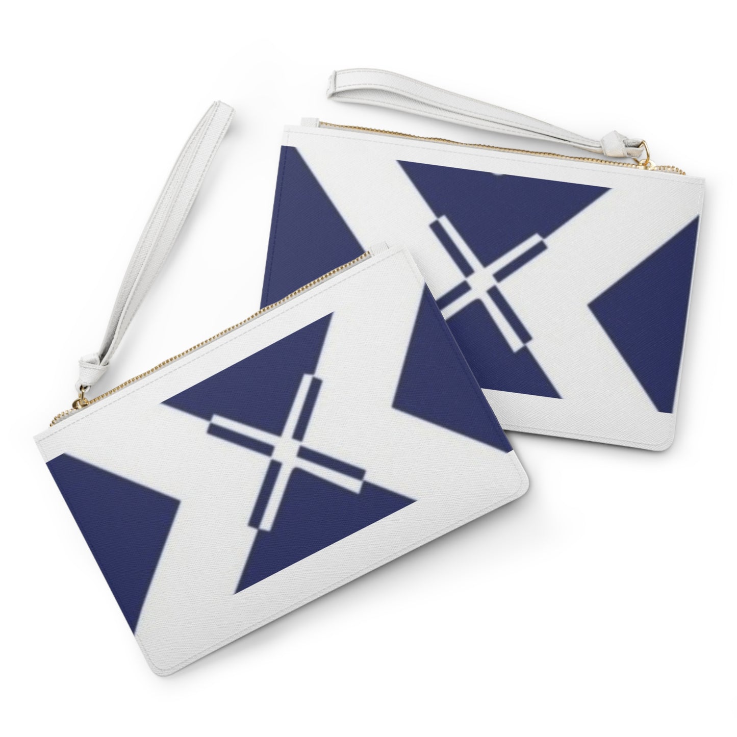 Nautical Navy Saltire Clutch Bag — Coastal Flag Wristlet