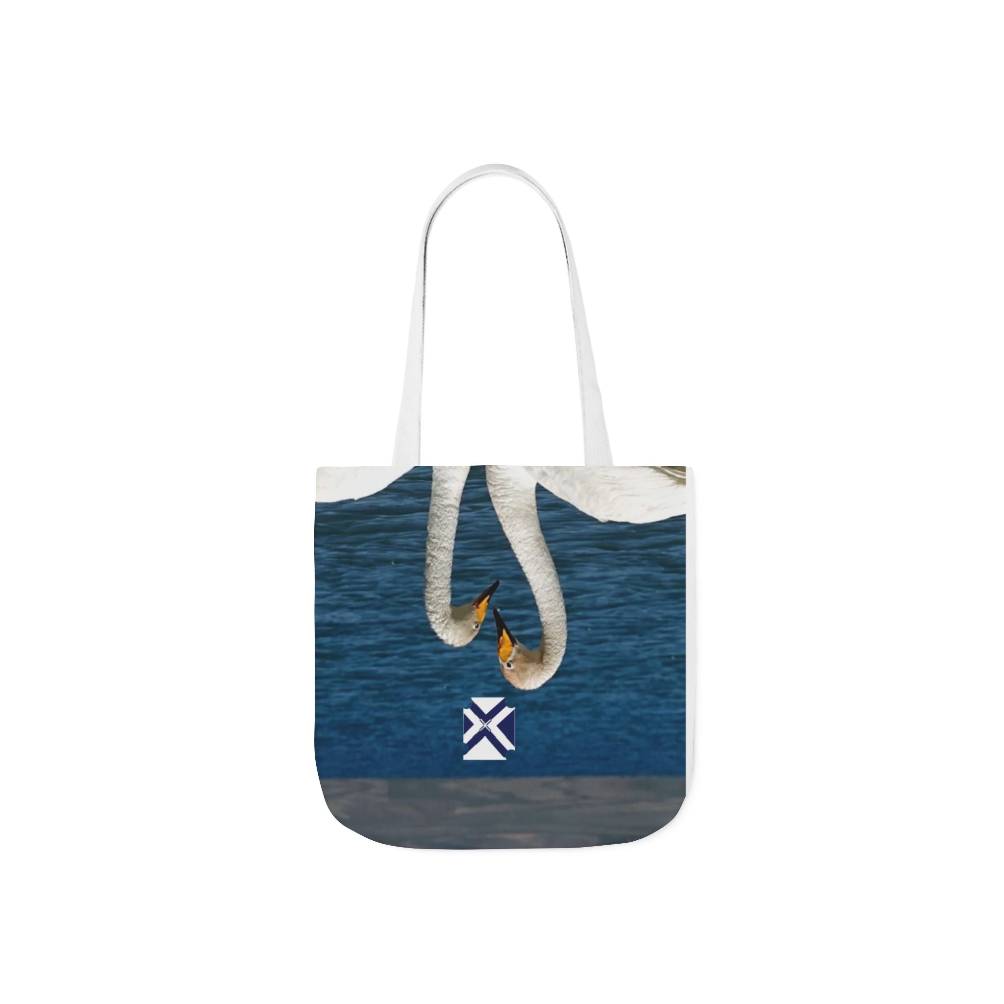 Swan Heart Canvas Tote Bag – Romantic Lake Photo Print