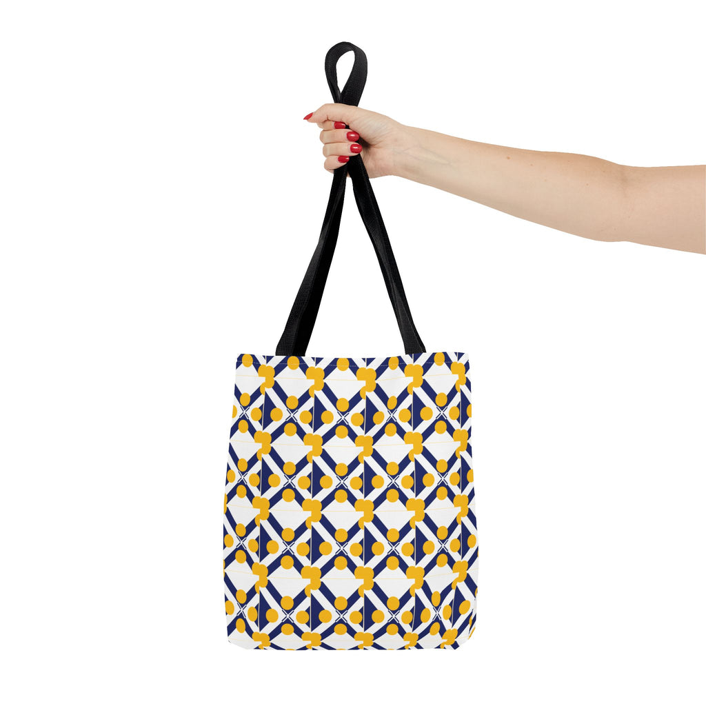 XT9 Yellow & Navy Pattern Tote Bag
