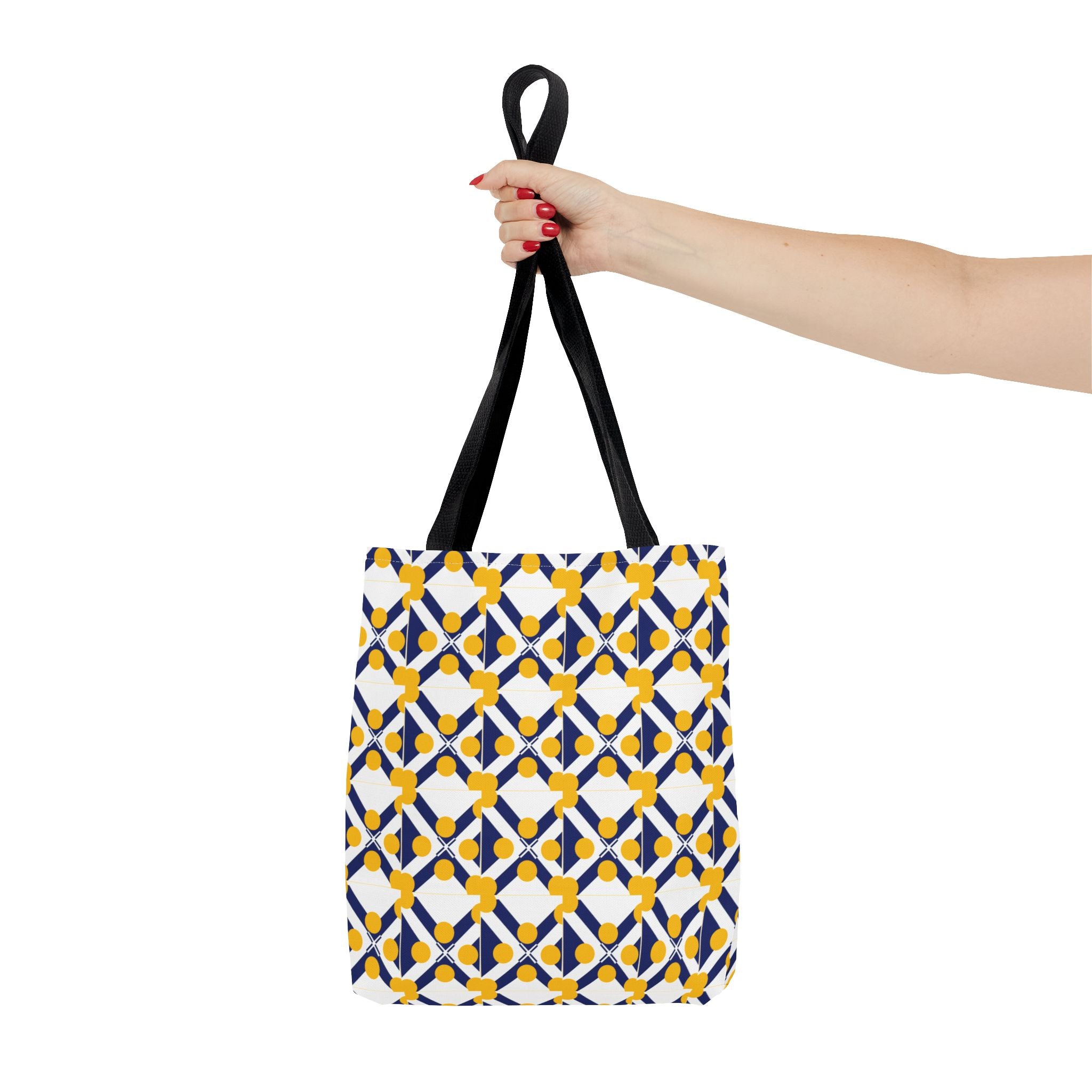 XT9 Yellow & Navy Pattern Tote Bag