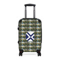 Nautical Whale Pattern Suitcase with Maritime Flag Accent — Carry-On Luggage for Ocean Lovers
