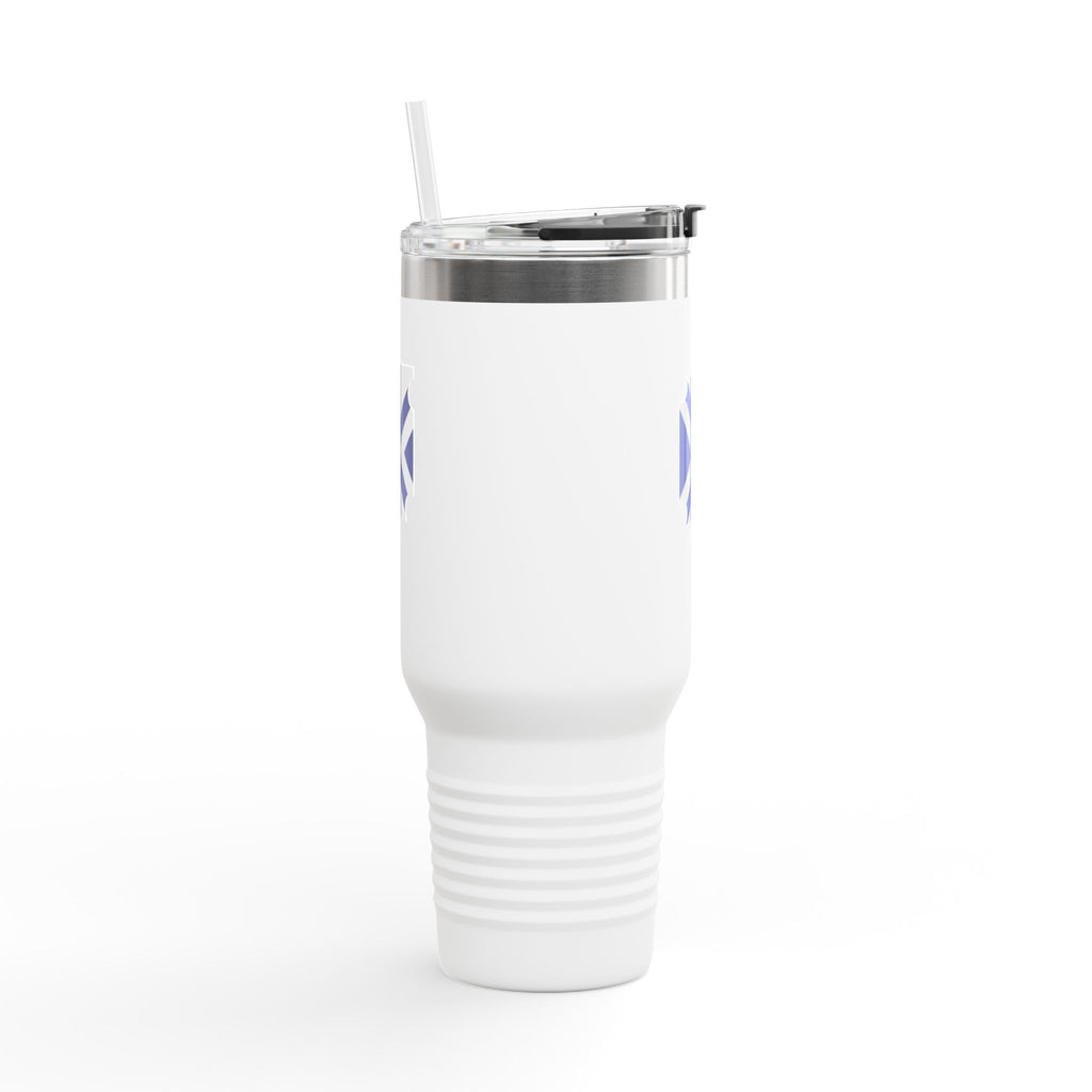40oz Insulated Travel Mug with XT8 Saltire Badge – Stainless Tumbler for Camping, Commute & Outdoor Adventures