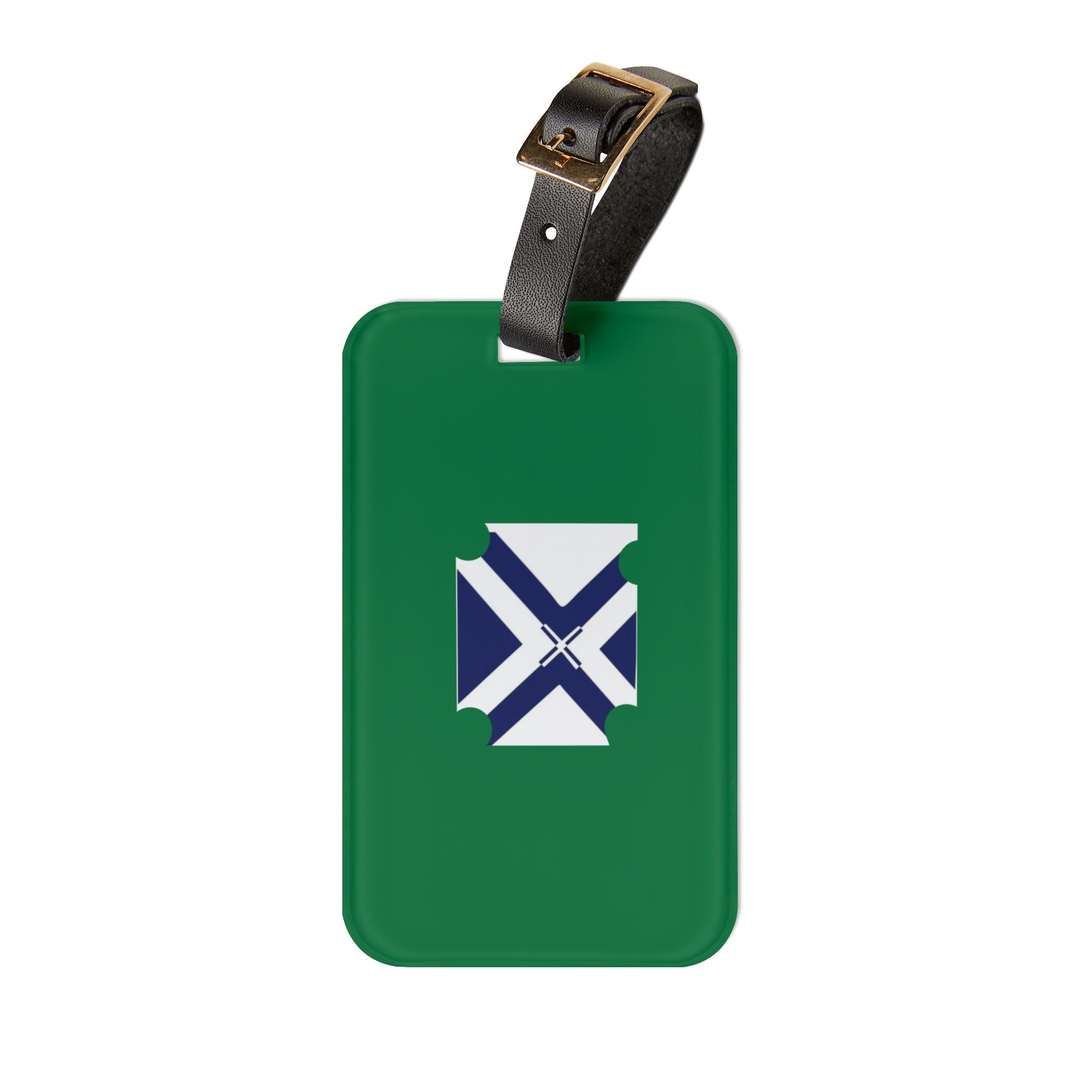 Green XT7 Luggage Tag with Nautical St. Andrew’s Cross Design