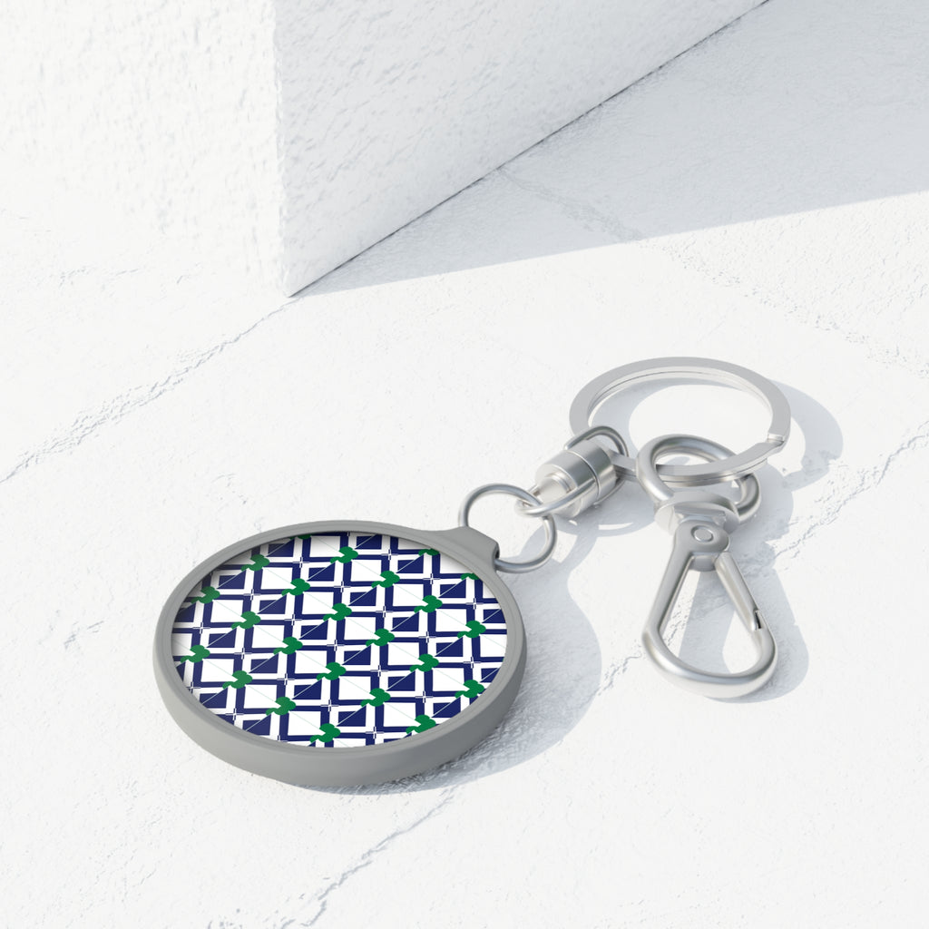 XT8 Green Pattern Keyring Tag — Modern Lattice Keychain