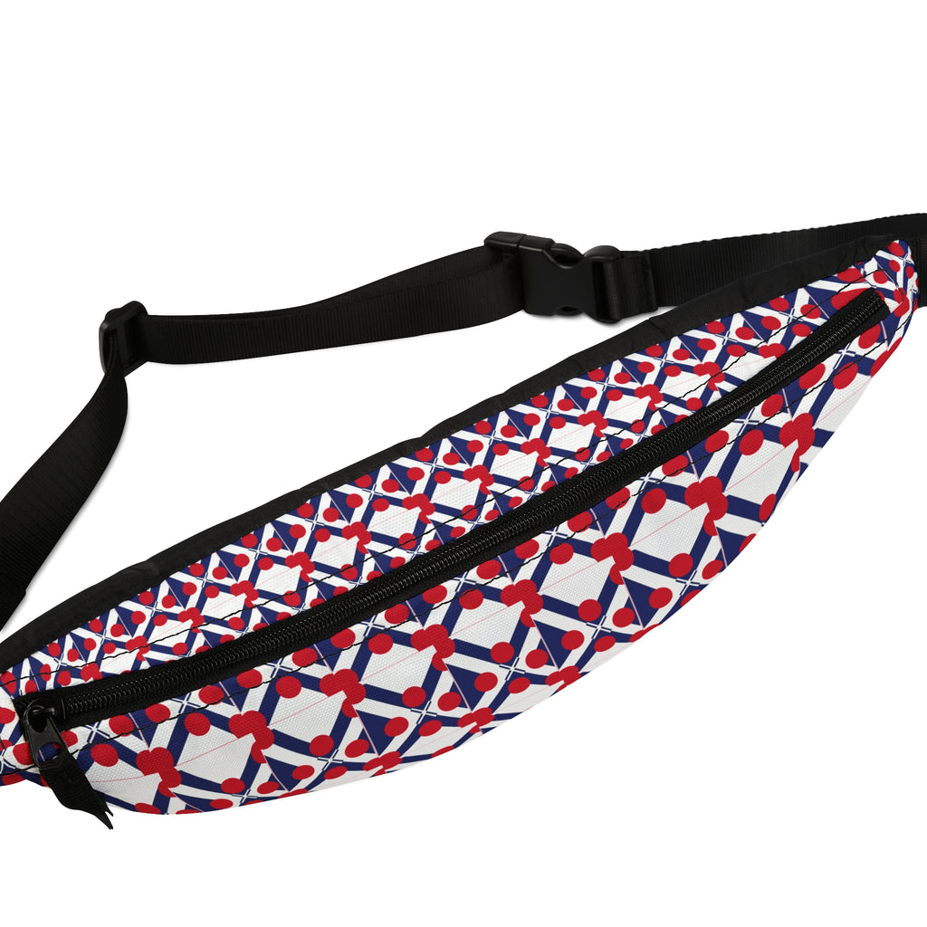 XT9 Fanny Pack - Red, White & Blue Geometric Pattern Waist Bag