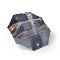 Foldable Umbrella — Night City Lights Pattern, Semi‑Automatic Compact Travel Umbrella