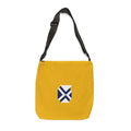 Adjustable Yellow Tote Bag with Blue Cross Emblem — Casual Everyday Carry