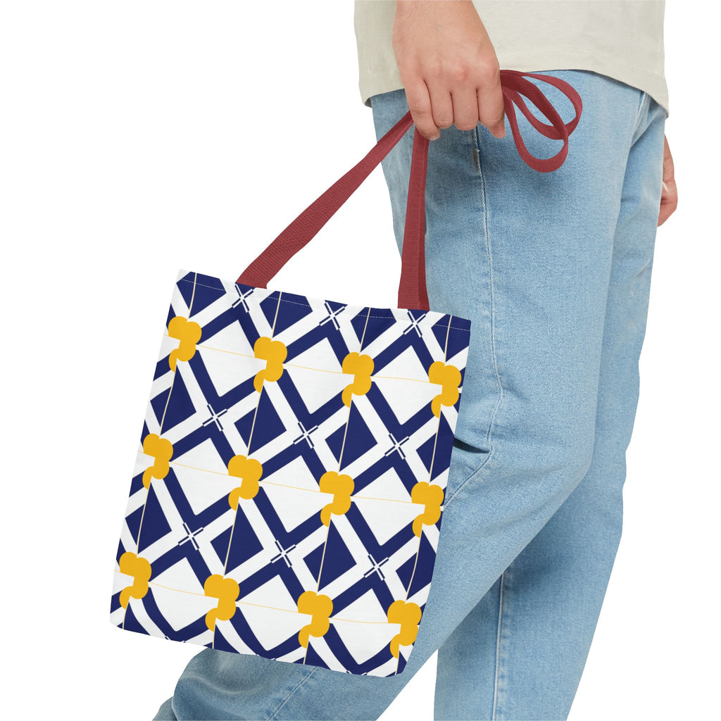 XT8 Yellow Pattern Tote Bag – Modern Lattice Everyday Tote