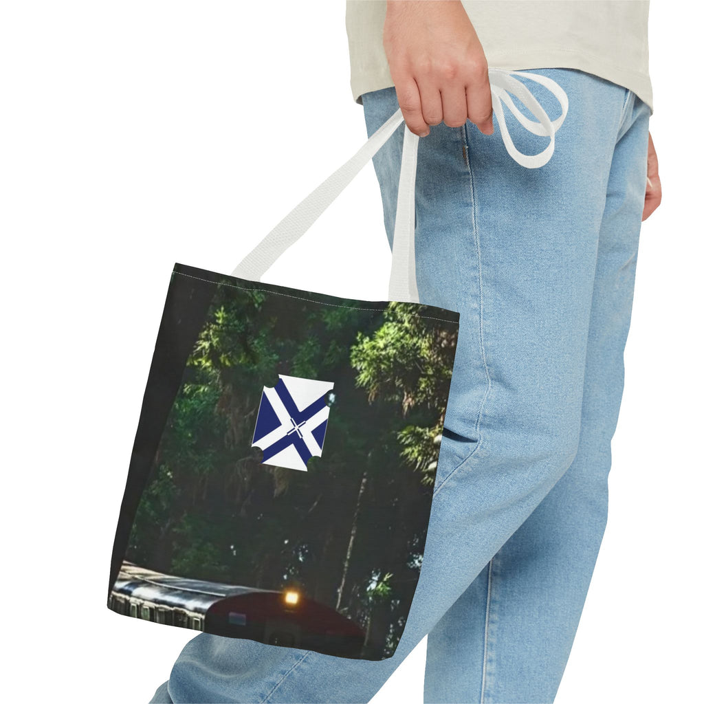 Scenic Night Drive Tote Bag — Forest Road Photography Print