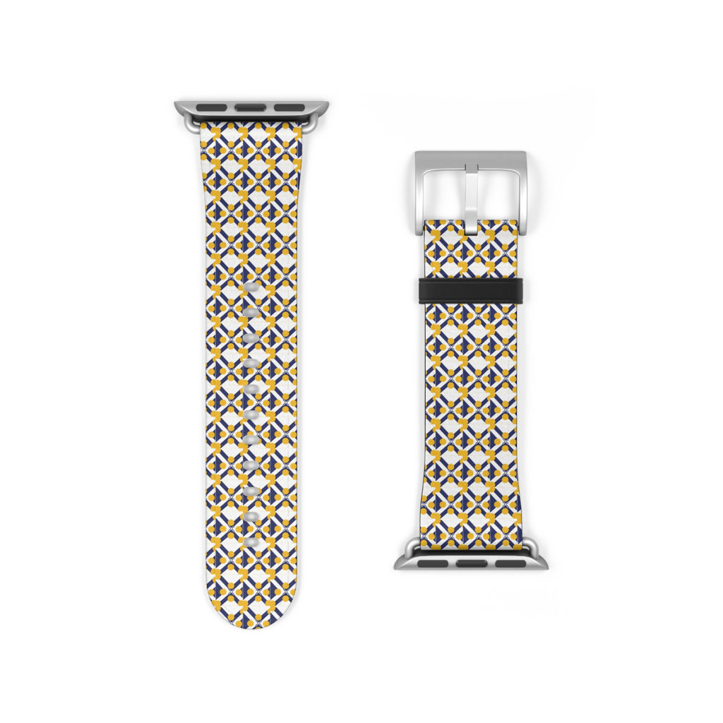 XT9 Gold Tile Watch Band — Modern Patterned Replacement Strap