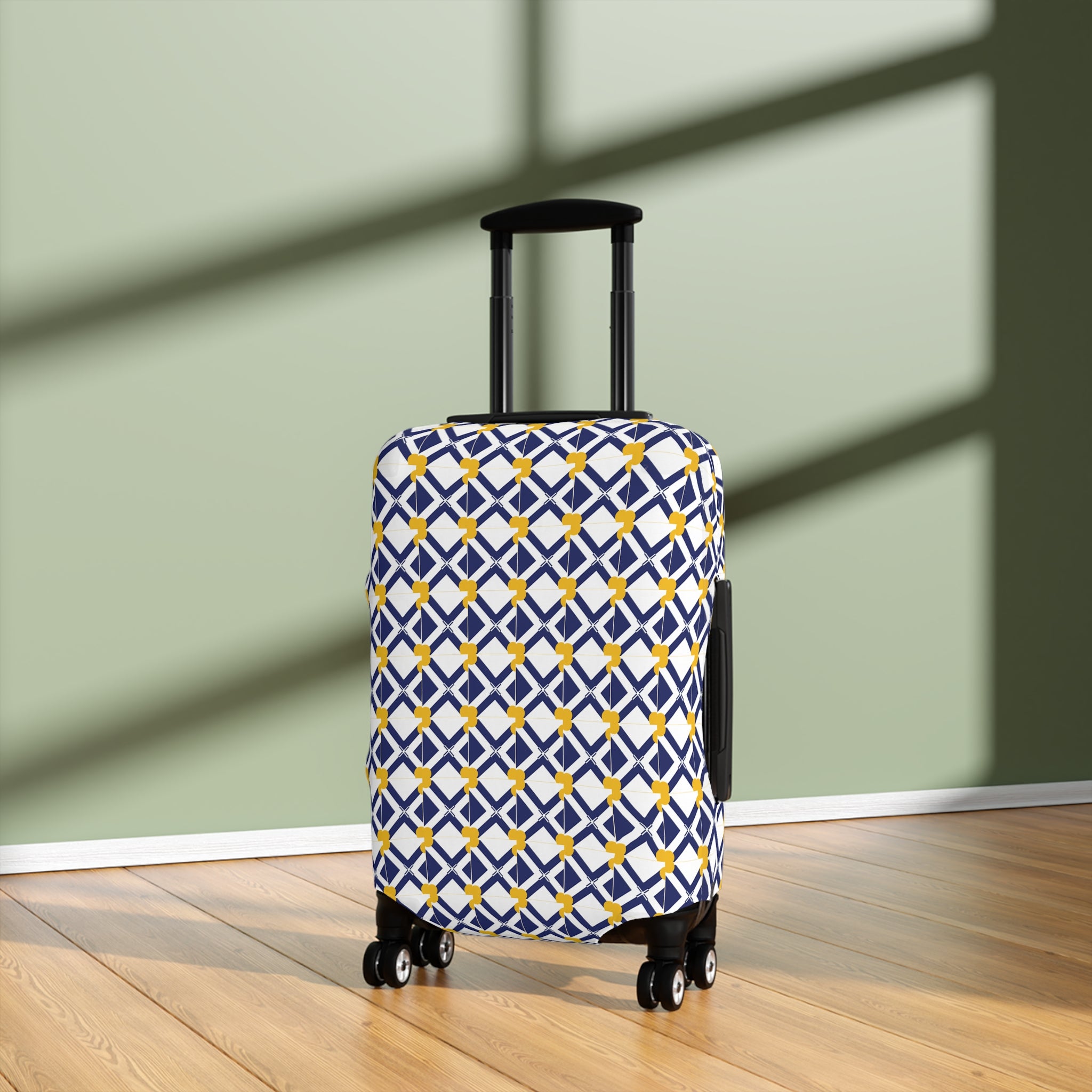 XT9 Nautical Luggage Cover — Blue & Yellow Travel Protector