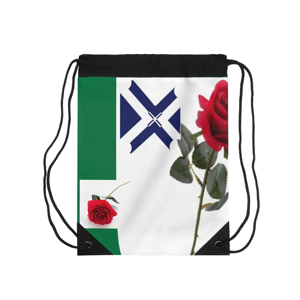 XT Rose Drawstring Bag — Floral Logo Gym Sack