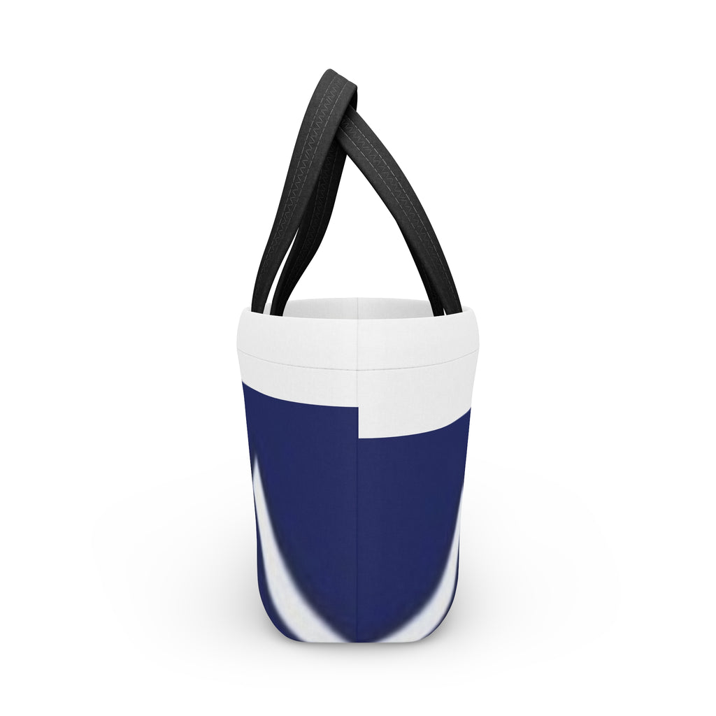 Geometric Navy & White Lunch Bag — Modern Insulated Tote