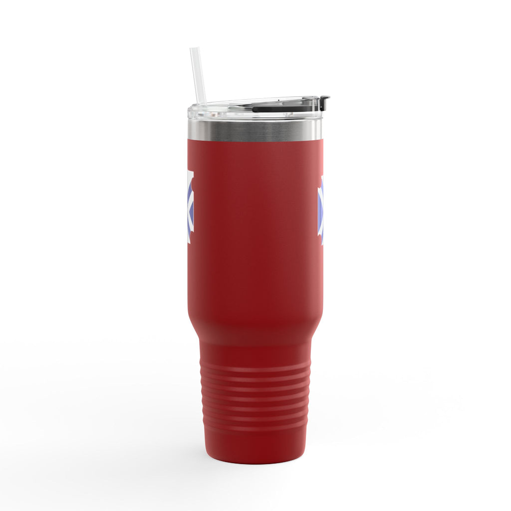 40oz Insulated Travel Mug with XT8 Saltire Badge – Stainless Tumbler for Camping, Commute & Outdoor Adventures