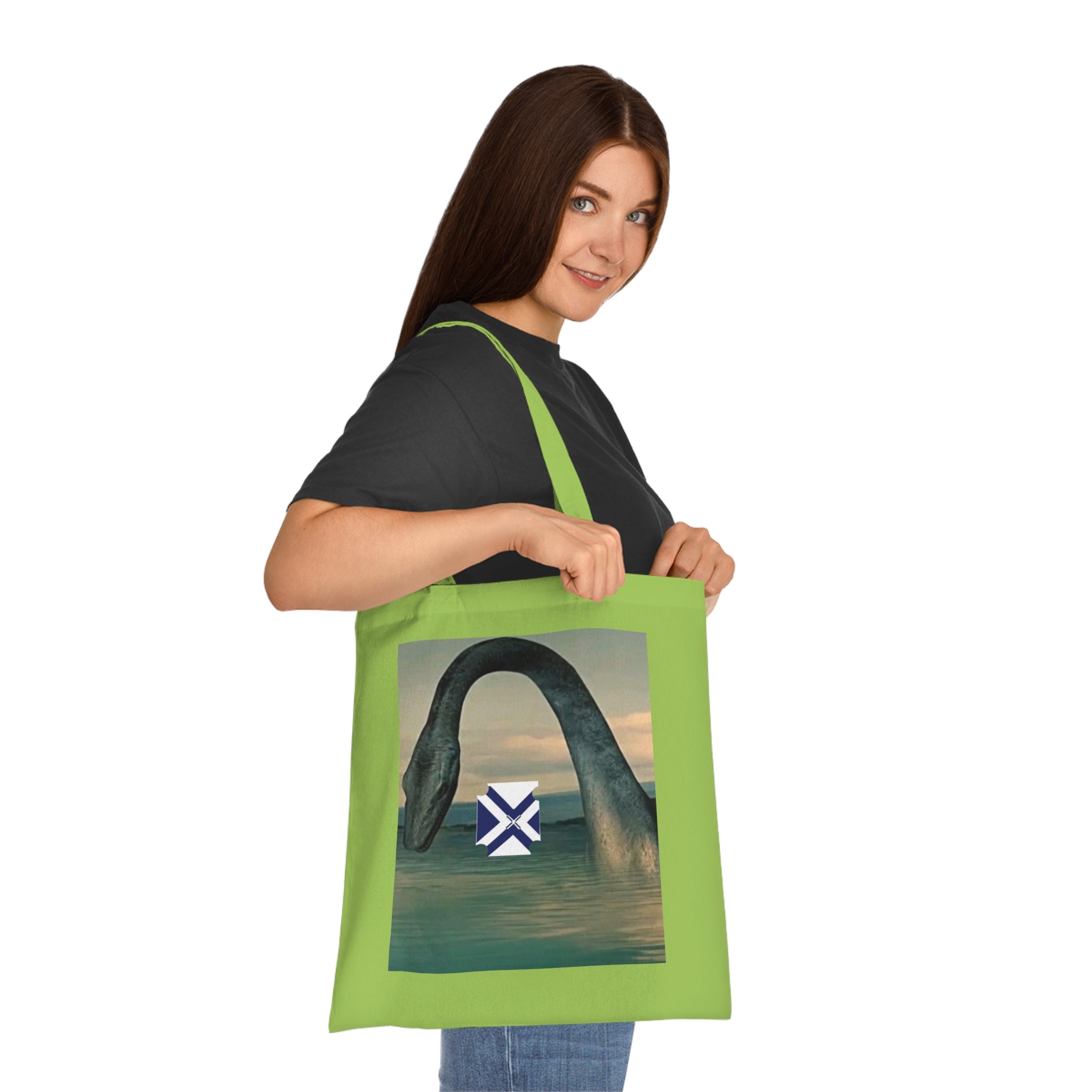 Xt Sea mosterTote Bag — Vintage Loch Ness Monster Art with Scottish Saltire Accent