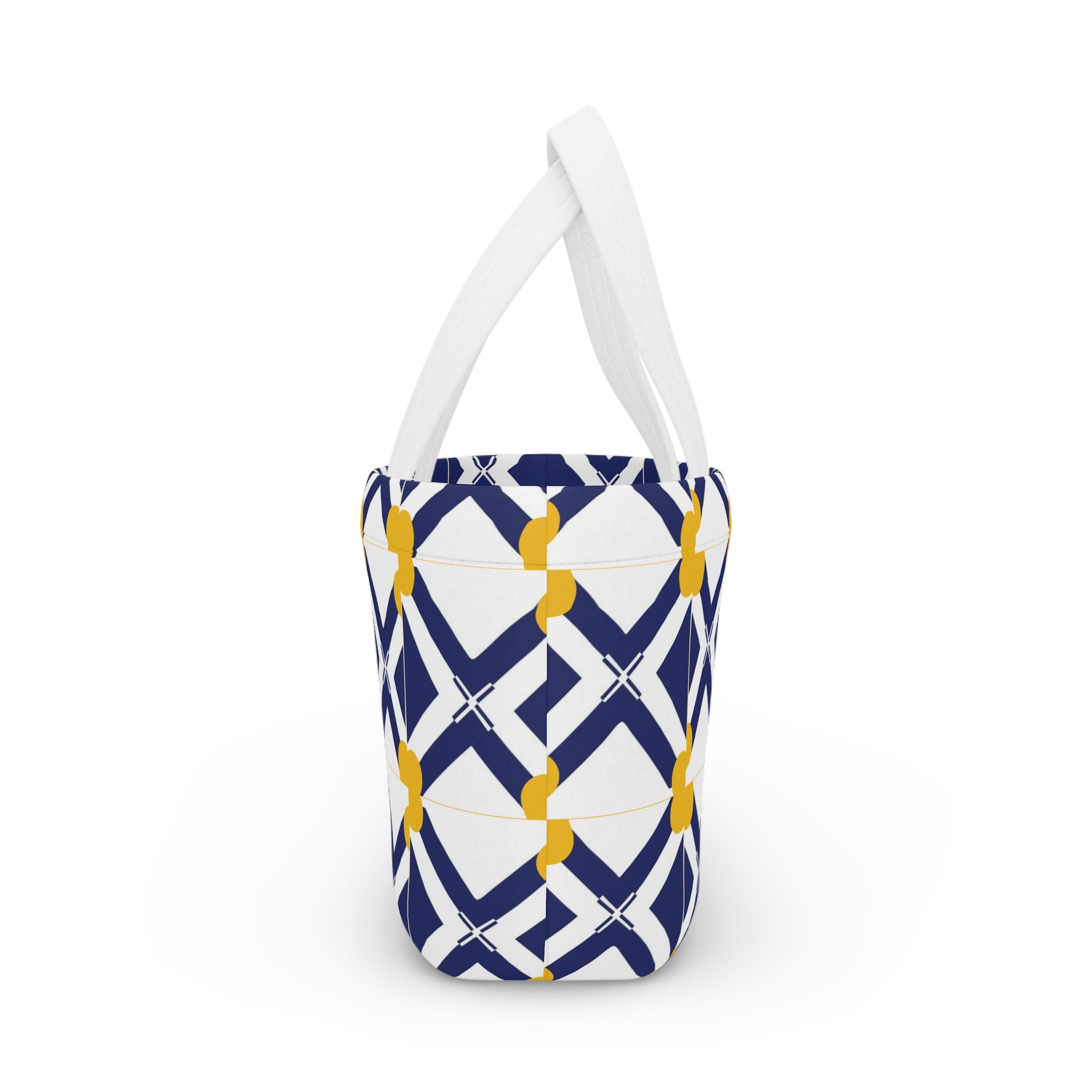 XT8 Geometric Navy & Mustard Lunch Bag