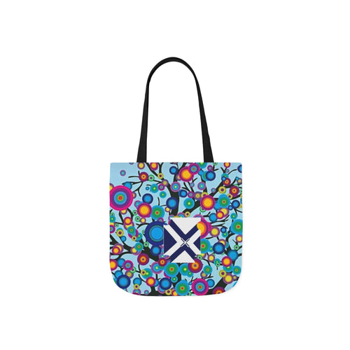 Colorful Floral Bubble Canvas Tote Bag