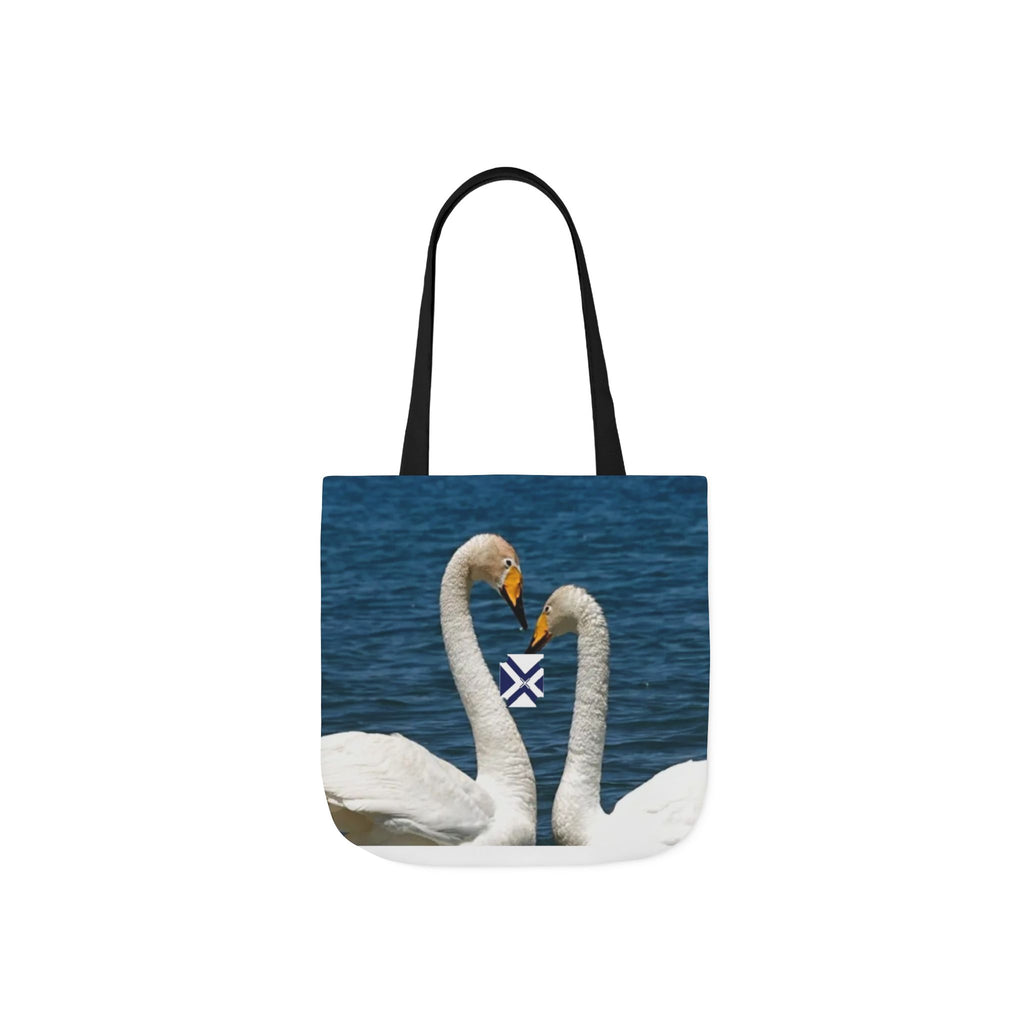 Swan Heart Canvas Tote Bag – Romantic Lake Photo Print